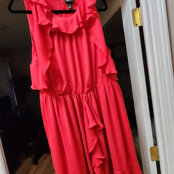 RED LADIES RUFFLE Dress - Picture 3 of 4